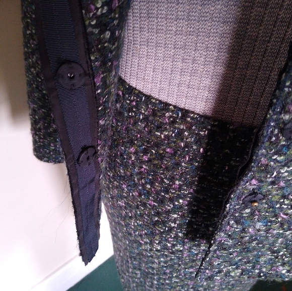 J. CREW Two Piece Teal Tweed Skirt Suit - Picture 7 of 10
